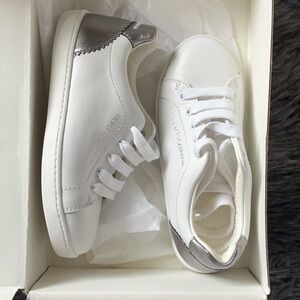 Dolce & Gabbana Kids White Sneakers with Silver Details